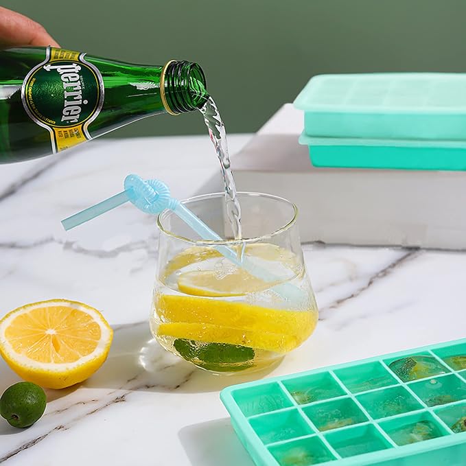 2 Pack Silicone Ice Cube Trays, Easy Release Flexible-15 Cubes Ice Cube Molds - Image 5