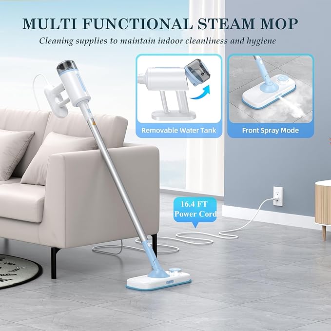 Steam Mop with Detachable Handheld Steamer Suitable - Image 6
