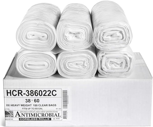 Aluf Plastics High Density Trash Bags, 60 Gallon, 22 Micron, by AlufPlastics