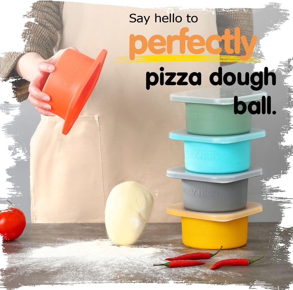 PLUS Large 1000ml Pizza Dough Proofing Boxes for DIY Artisan Pizza, Food Grad...