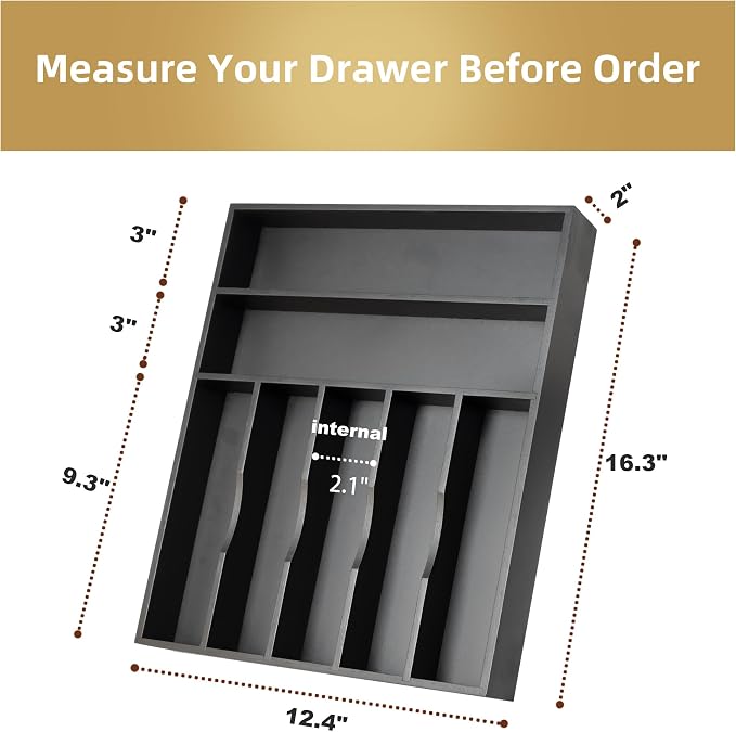 Silverware Organizer Kitchen Drawer Organizer Utensil Organizer Bamboo - Image 2