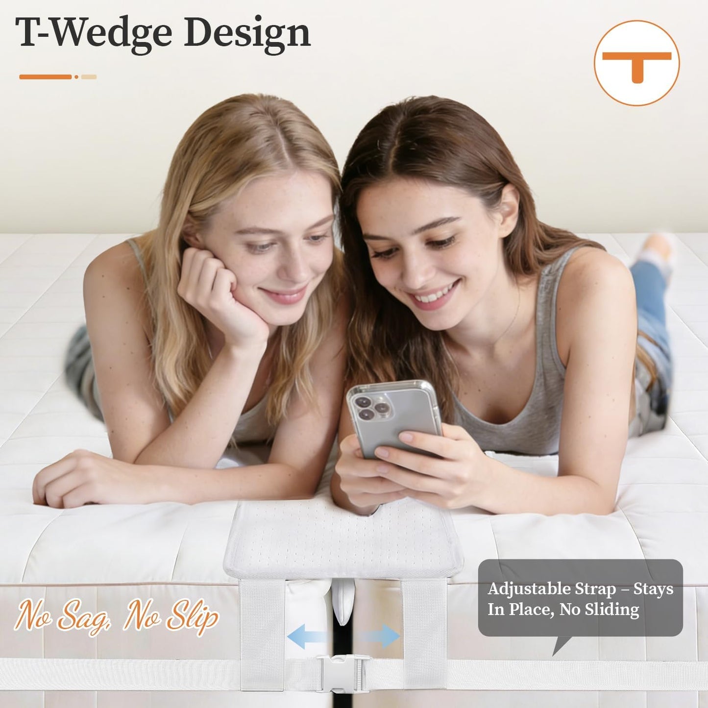 10" Wide Bed Bridge Twin to King, Split King Gap Filler for Adjustable Bed, High Density Foam Bed Gap Filler, Heavy Duty Strap, Ideal for Family Guest Room Hotel Vacation Use