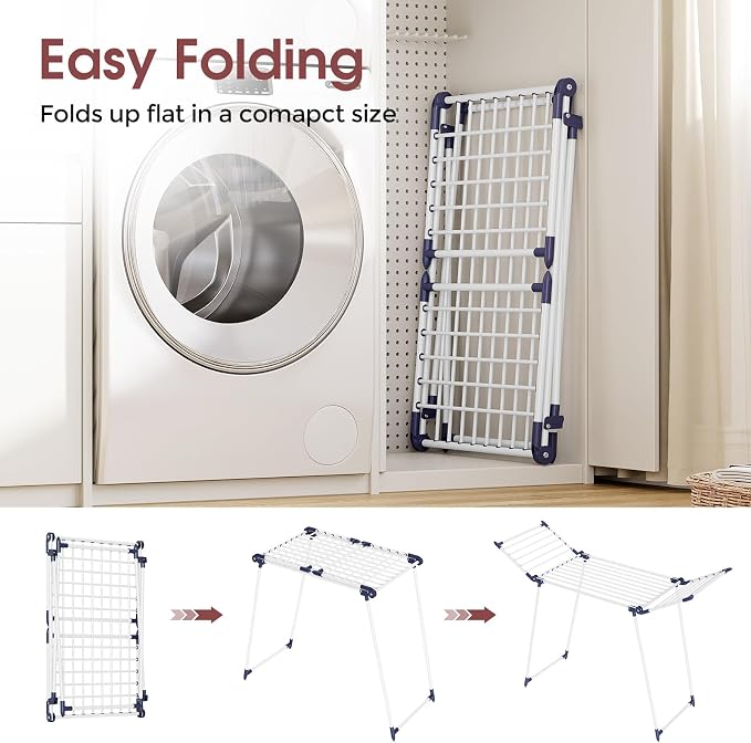 APEXCHASER Clothes Drying Rack Foldable, Large Drying Rack Clothing, Winged - Image 4