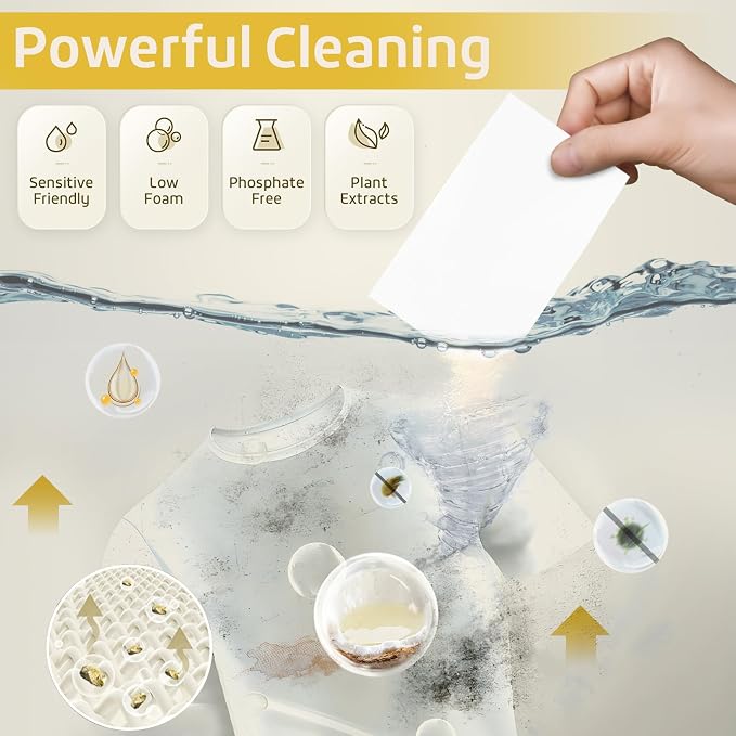 Poesie Laundry Detergent Sheet Lemon Scent 160 Count Non Plastic Travel Laundry - Image 4