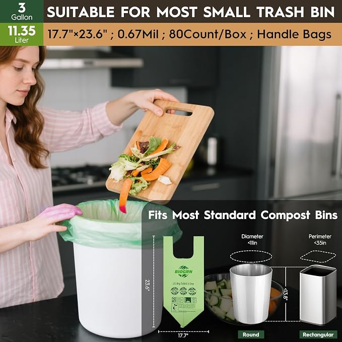 2.6-3 Gallon Compostable Trash Bags - Image 2