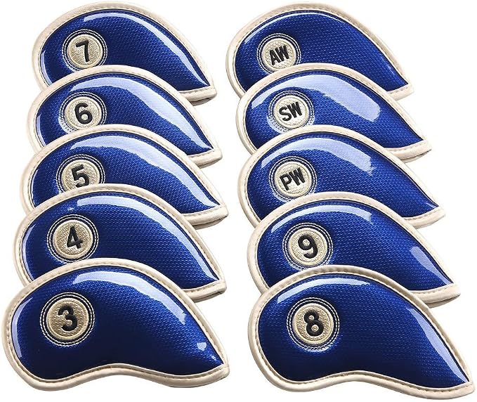 HISTAR 10pcs Crystal Pu Leather Golf Iron Head Covers Set Iron Club Headcover - Image 5