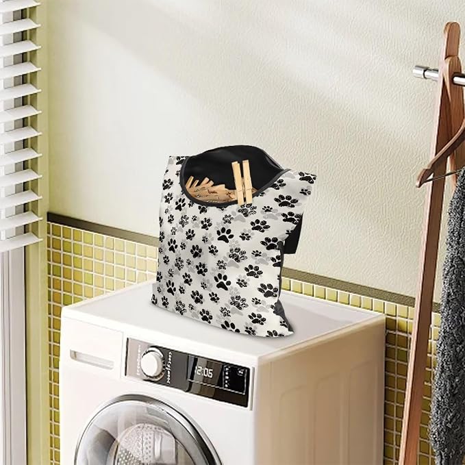 Dog Paw Print Clothespin Bag - Image 3