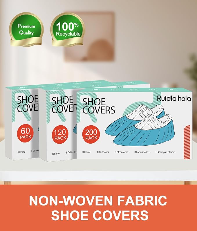 Shoe Covers Disposable 200 Pack, Non-Woven Booties - Image 8