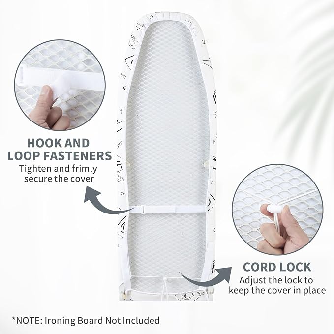Seiritex Over The Door Ironing Board Cover 14 x 42 inch, Thick Padding and Heat - Image 2