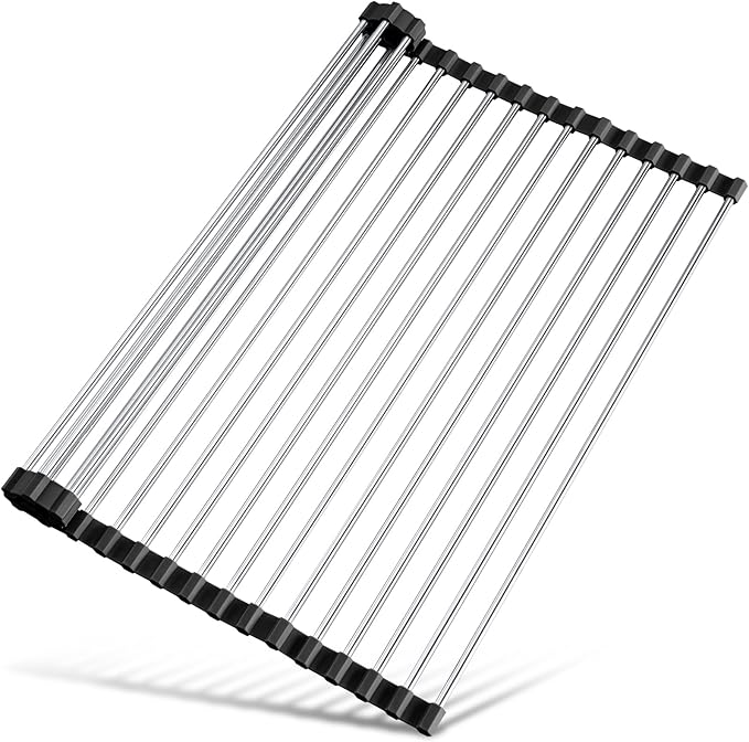 Tomorotec 17.7" x 12.5" Roll Up Dish Drying Rack Over Sink Drying Rack Sink by Tomorotec