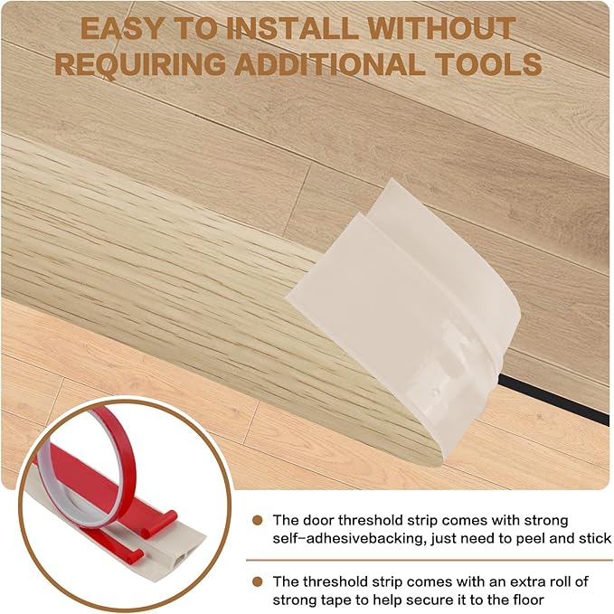Floor Transition Strip Vinyl Door Threshold Ramp Self Adhesive Carpet Edging - Image 2