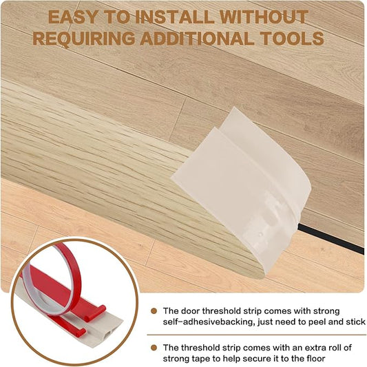 Floor Transition Strip Vinyl Door Threshold Ramp Self Adhesive Carpet Edging - Image 2