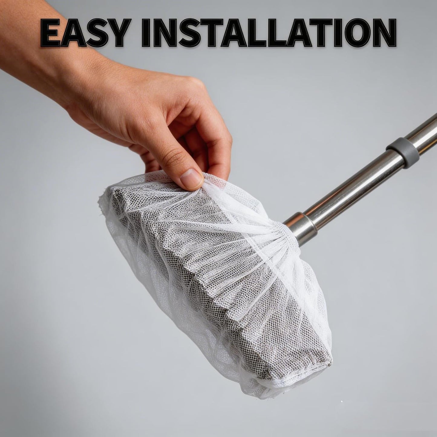 100 Pcs Disposable Elastic Broom Covers, Multi-Purpose Broom Sleeves for Hair and Dust Capture, Ideal for Home Floor Cleaning, Pet Hair Removal and Daily Household Cleaning