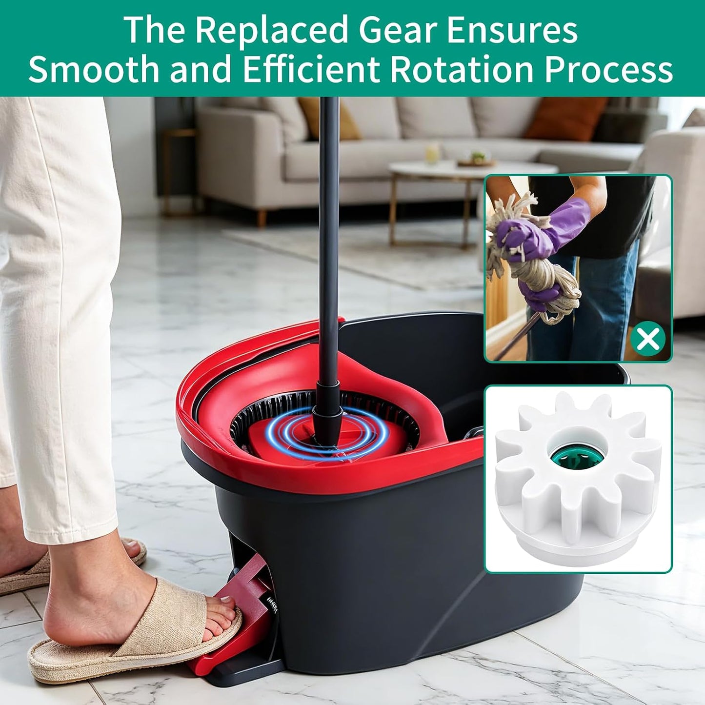 3 Pcs Pedal Bearing Replacement for O-Cedar Mop Bucket,Suitable Fix for 90% Rotation Mop Bucket on The Market,One Way Clutch Gear Sprockets Repair Spin Mop,Bucket,Mop Gears