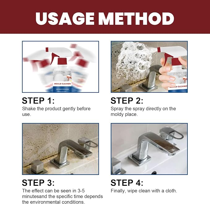 Mould Cleaner Spray Powerful Foam Cleaning Spray | Multi-Surface Fast-Acting - Image 6