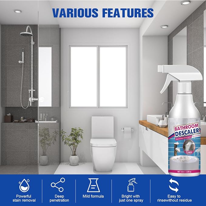2PCS Bathroom Descaler Foam Cleaner, Stubborn Stains Cleaner, Bath-room - Image 3