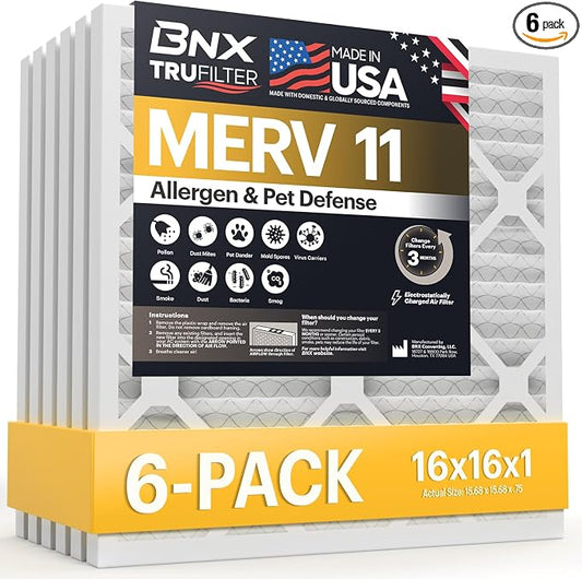 BNX TruFilter 16x16x1 Air Filter MERV 11 by BNX