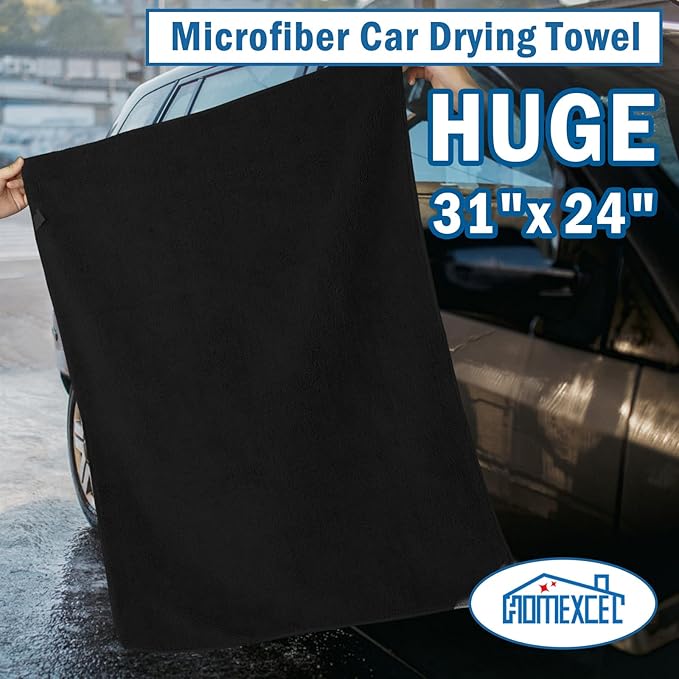 HOMEXCEL Professional Large Microfiber Car Drying Towels 2 Pack, Lint Free - Image 5