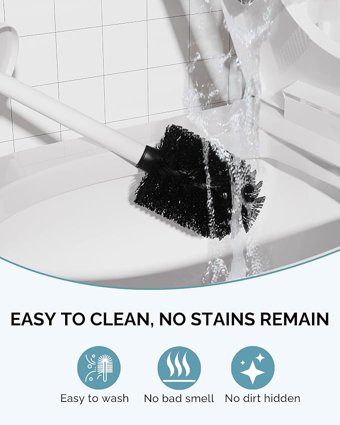 Toilet Brush and Holder Set, Stainless Steel Toilet Bowl Brush - Image 5