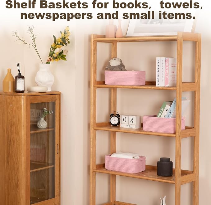 3 Pack Small Storage Baskets for Organizing, Cute Woven Decorative Gift Baskets - Image 4