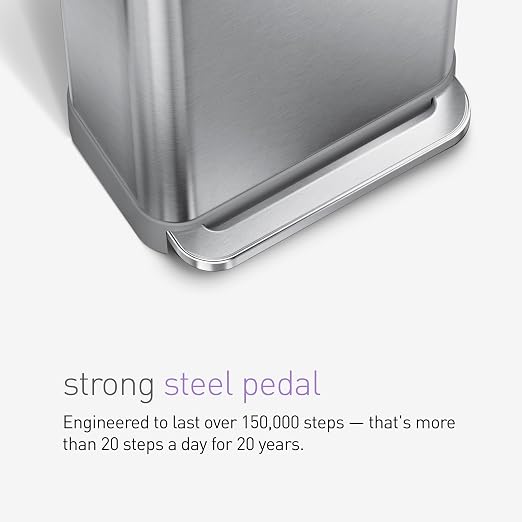 simplehuman 45 Liter / 12 Gallon Liter Rectangular Hands-Free Kitchen Step - Image 7