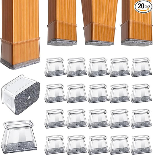 BUMACO Chair Leg Floor Protectors Rectangle Chair Leg Protectors by BUMACO