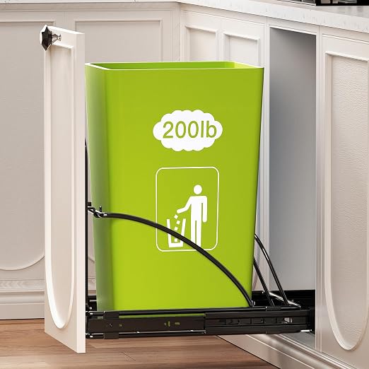 Pull Out Trash Can Under Cabinet 7-13 Gallon 50 Qt Under Sink Trash Can Pull by AMENER