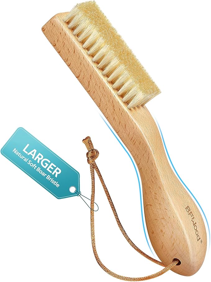 BFWood Laundry Stain Brush, Large Natural Soft Boar Bristles, Removes Tough by BFWood