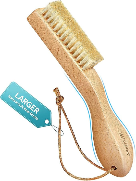BFWood Laundry Stain Brush, Large Natural Soft Boar Bristles, Removes Tough by BFWood
