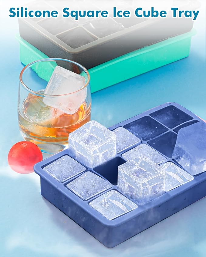 Silicone Ice Cube Trays for Freezer 2 Pack, Easy Release Square Ice Cubes Mold - Image 5