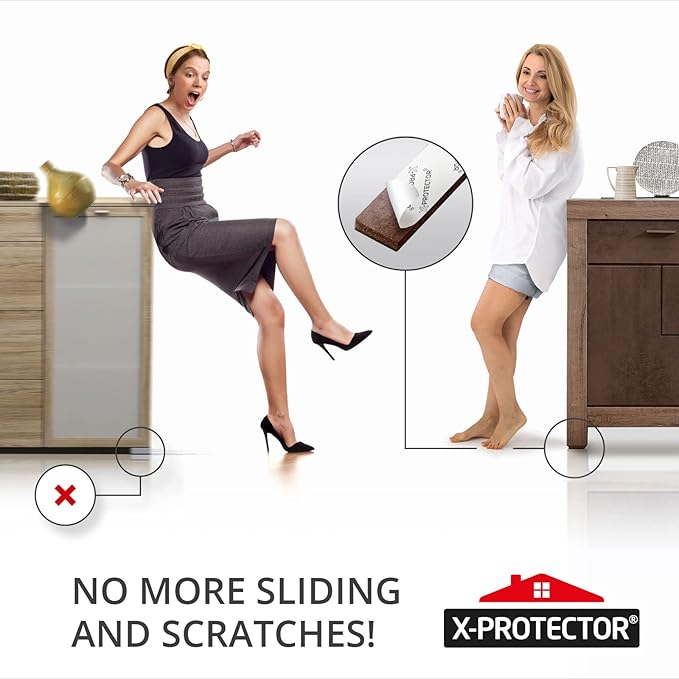 X-PROTECTOR 8 PCS Non-Slip Furniture Pads 1' x 4' Rubber Grips Self-Adhesive - Image 6