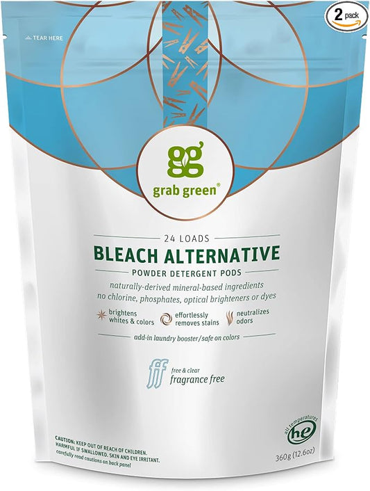 Grab Green Bleach Alternative Pods, Chlorine Free, Fragrance Free, Plant and by GrabGreen
