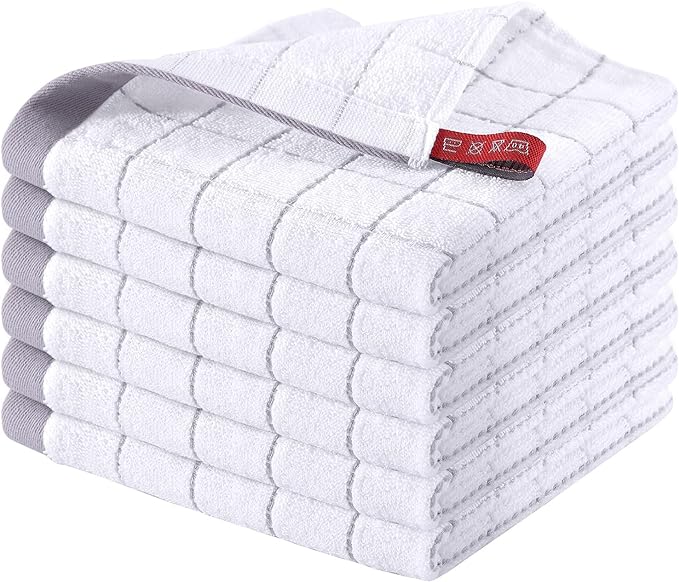 Homaxy 100% Cotton Terry Kitchen Dish Cloths, Ultra Soft and Absorbent Dish by Homaxy