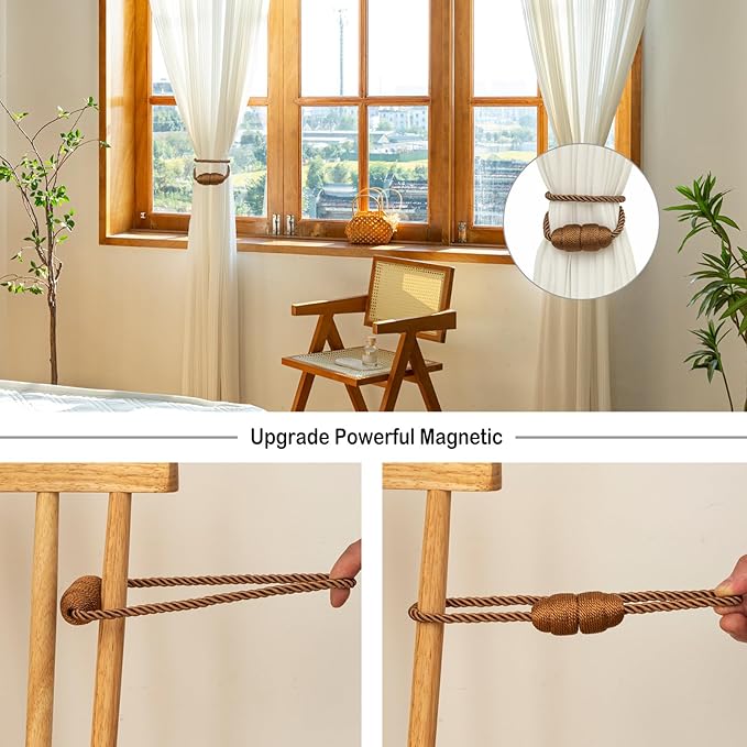Magnetic Rope Curtain Tiebacks 6 Pack Holders - Image 4
