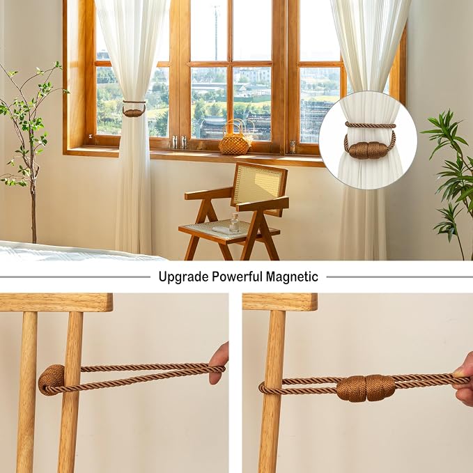 Magnetic Curtain Tiebacks Rope Curtain Tie Backs - Image 4