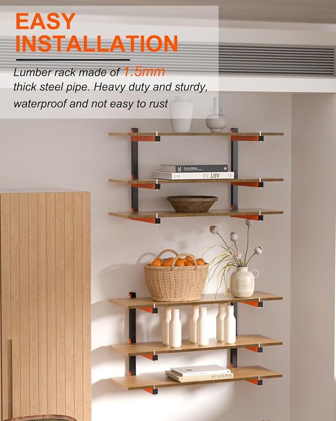 Lumber Storage Rack Wall-Mounted Lumber Racks Heavy Duty Wood Storage Rack - Image 6