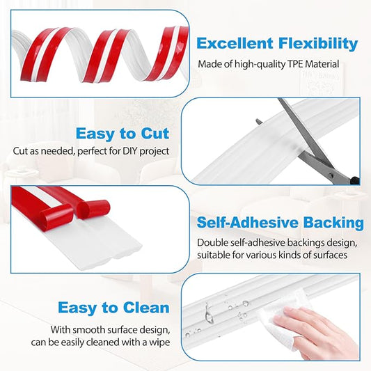 Wall Corner Protector Peel and Stick Corner Trim Molding Flexible Inside & - Image 2
