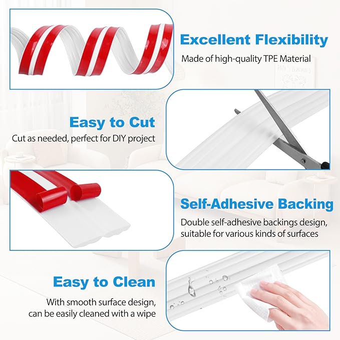 Wall Corner Protector Peel and Stick Corner Trim Molding Flexible Inside & - Image 2