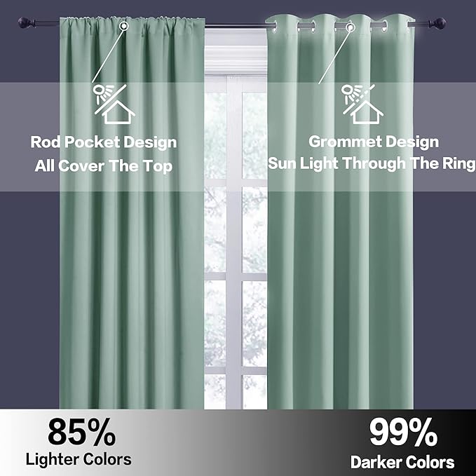 RYB HOME Rod Pocket Blackout Curtains - Image 6