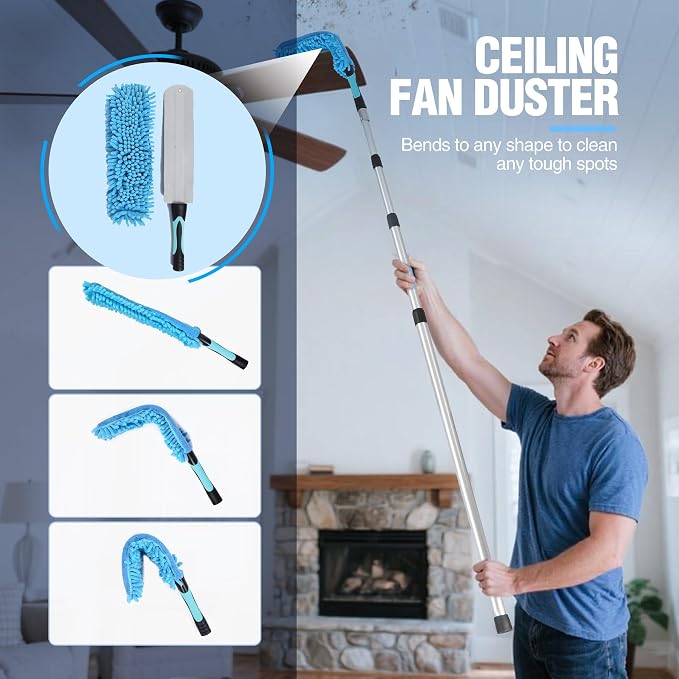 Lineslife Cobweb Duster, Washable Cleaning Duster Kit - Image 6