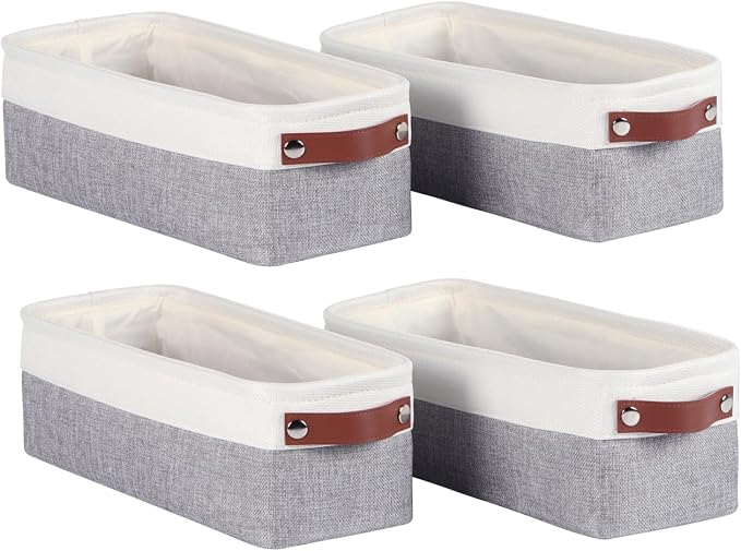 Univivi 4PC Small Fabric Storage Bins, Countertop Organizing Small Items by Univivi