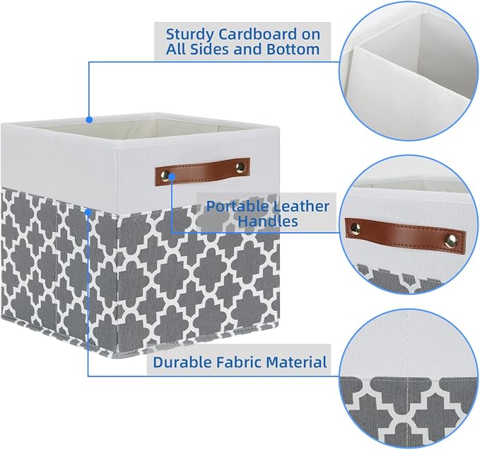 Temary 11x11x11 Cube Storage Bins Cube Organizer Bins 4 Pack Canvas Storage Bin - Image 3