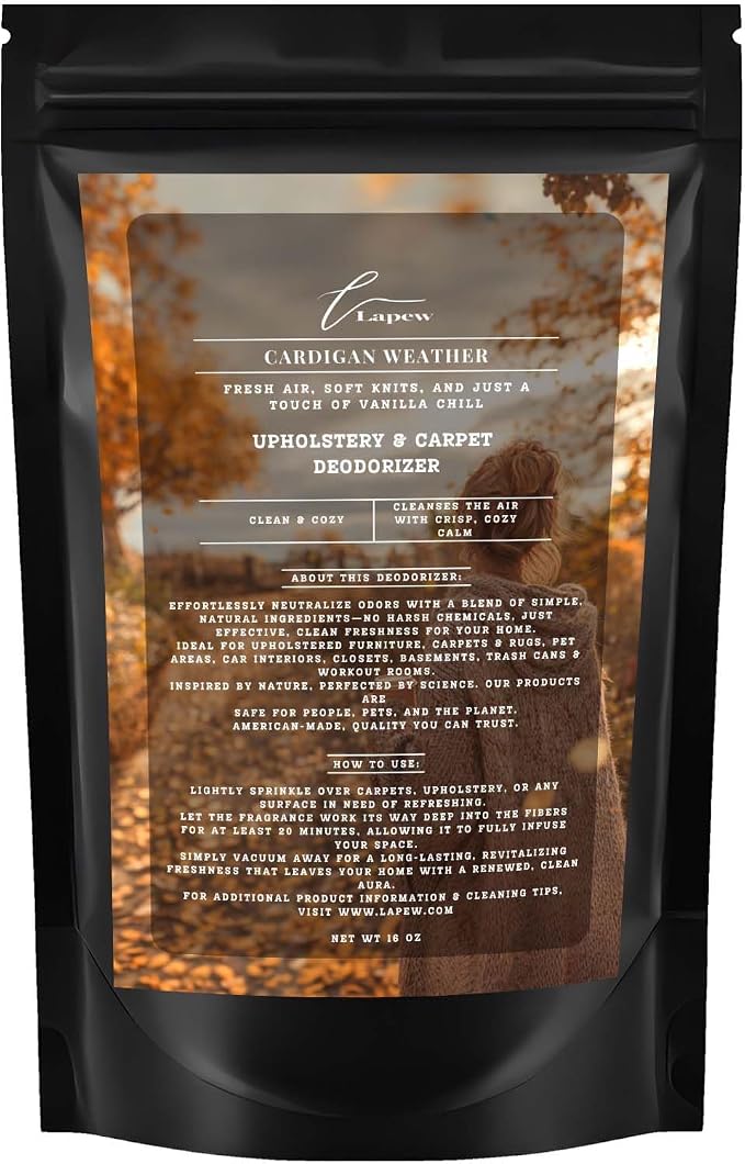 Cardigan Weather Carpet Freshener Powder: Powerful Odor Eliminator by Lapew