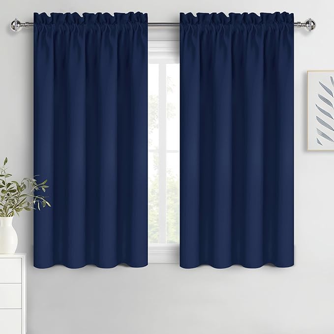 DWCN Short Blackout Curtains for Bedroom 45 Inches Long 2 Panels Set, Solid by DWCN