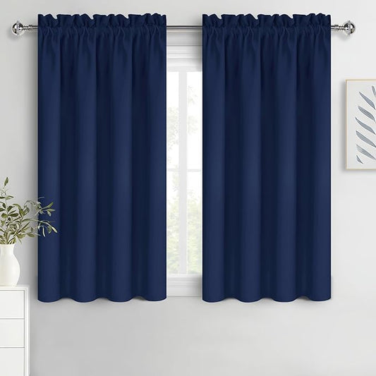 DWCN Short Blackout Curtains for Bedroom 45 Inches Long 2 Panels Set, Solid by DWCN