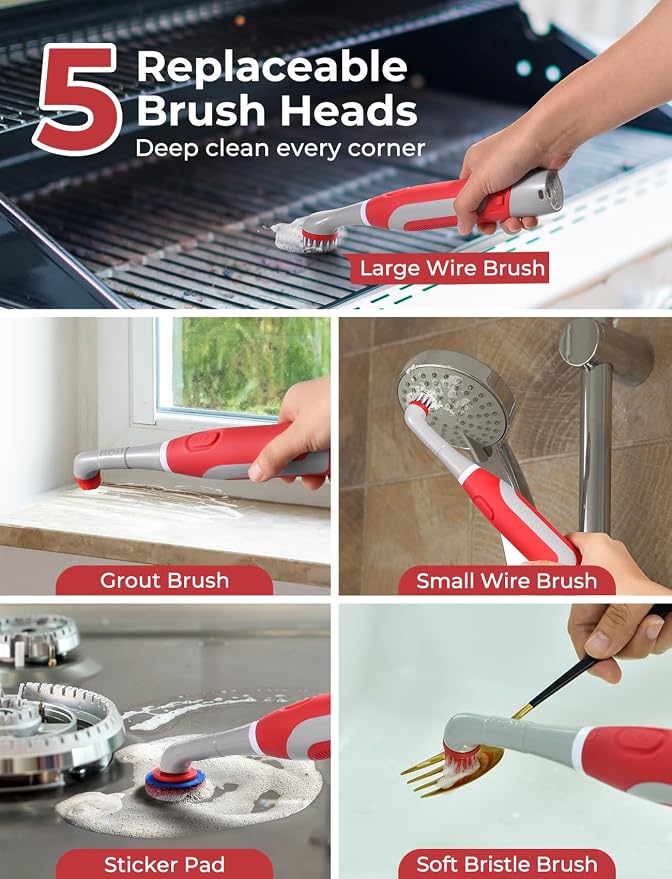 Sweepulire Electric Grout Brush, Battery Operated Power Scrubber - Image 4