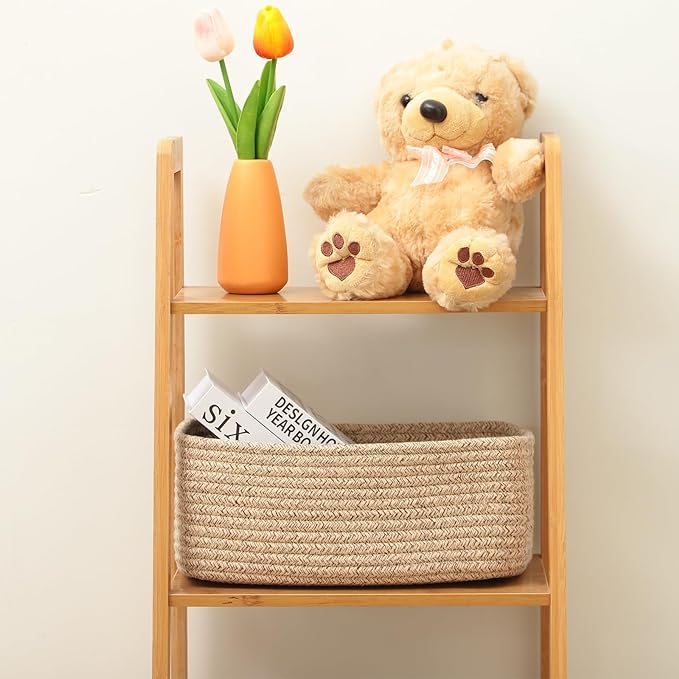 Small Storage Baskets for Organizing | Closet Organizer Bins | Shelf Toy Basket - Image 4