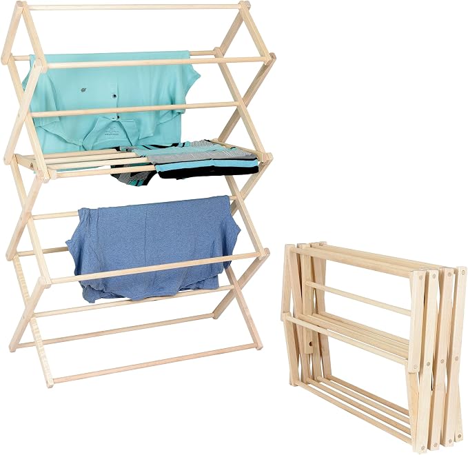 Pennsylvania Woodworks Clothes Drying Rack: Solid Maple Hard Wood Laundry Rack by PennsylvaniaWoodworks