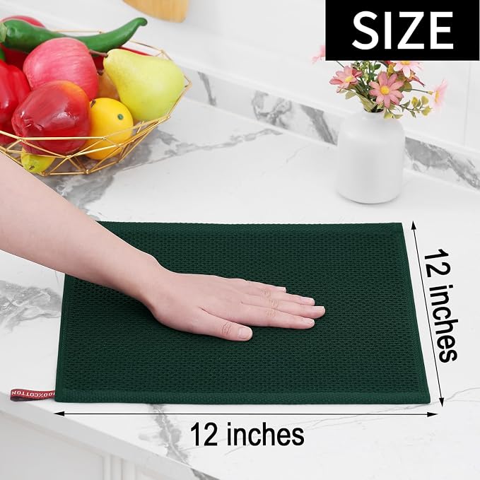 Homaxy 100% Cotton Waffle Weave Kitchen Dish Cloths, Ultra Soft Absorbent Quick - Image 5