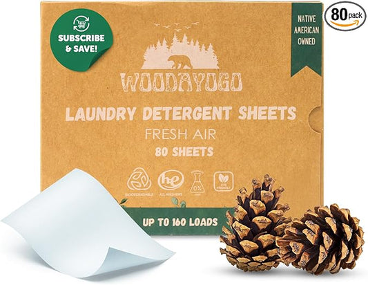 Laundry Detergent Sheets – Eco-Friendly, Hypoallergenic, Plant-Based Detergent by Woodayogo